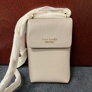 KATE SPADE Bradley North/South Leather Phone Crossbody-True Taupe